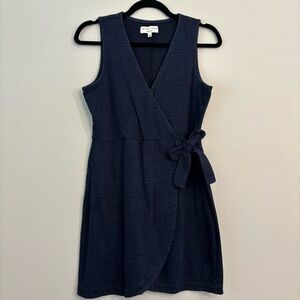 Madewell Texture & Thread Navy Wrap Dress